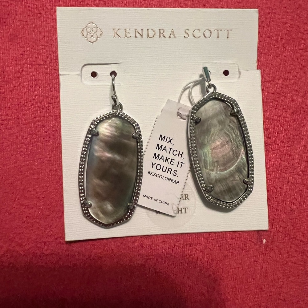 Kendra Scott Elle Earrings Black MOP/Silver